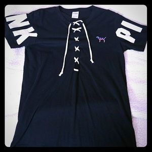 Pink 4th of July Lace Up Shirt